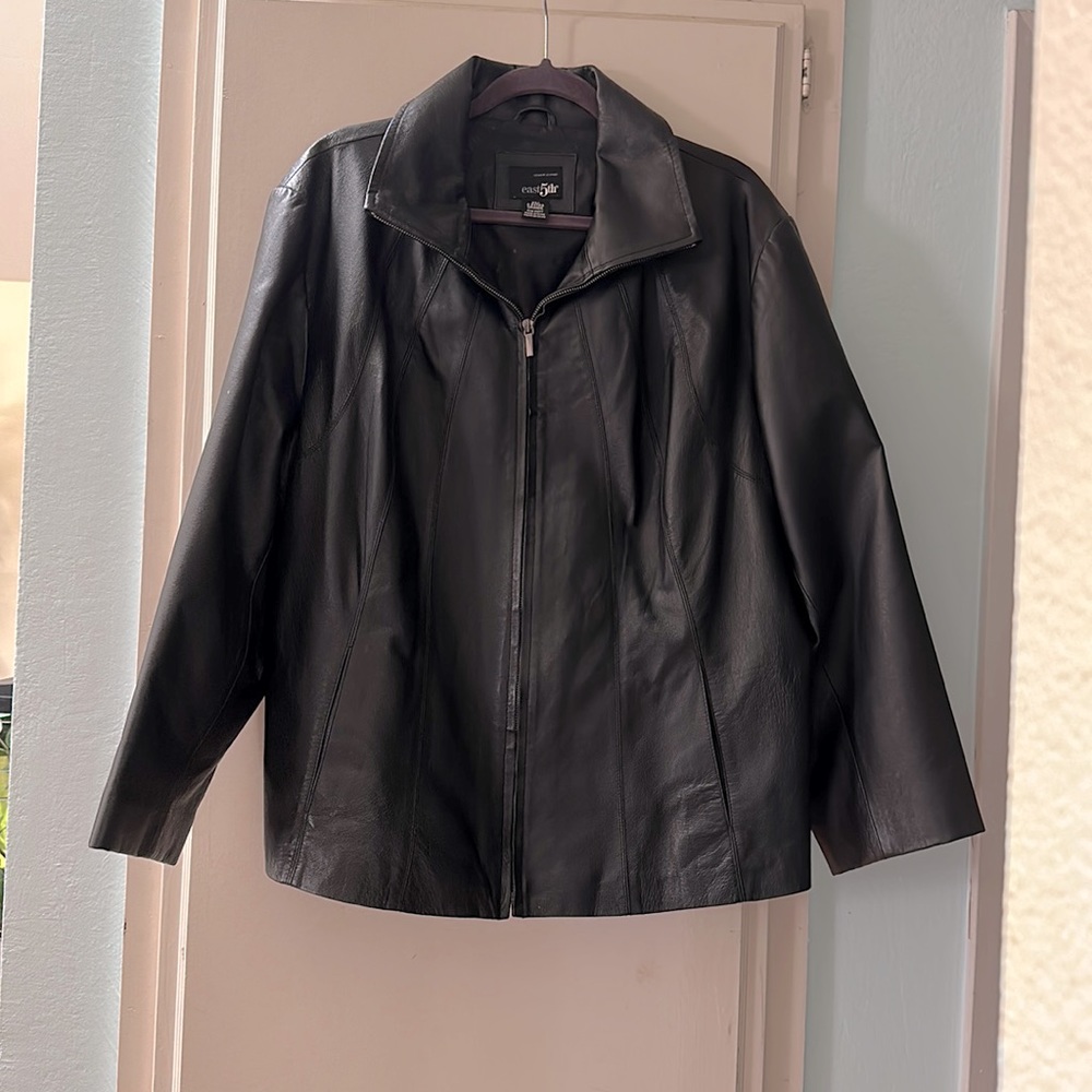 Black leather jacket